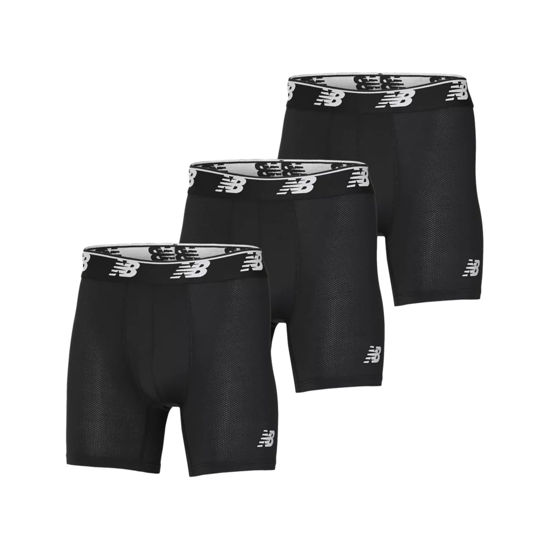 New Balance Mens Mesh 5 Inch Boxer Brief No Fly 3 Pack