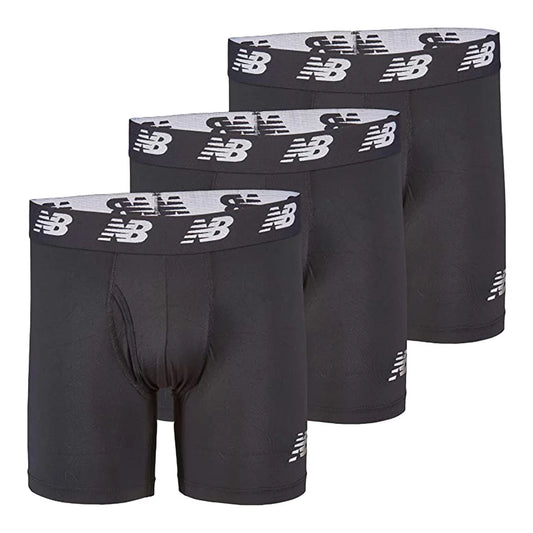 New Balance Mens Premium 6 Inch Boxer Brief with Fly 3 Pack