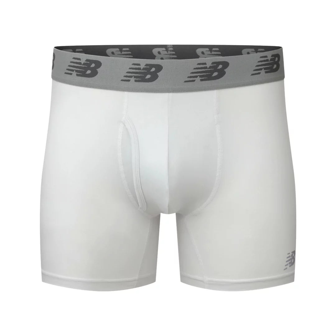 New Balance Mens Premium 6 Inch Boxer Brief with Fly 3 Pack