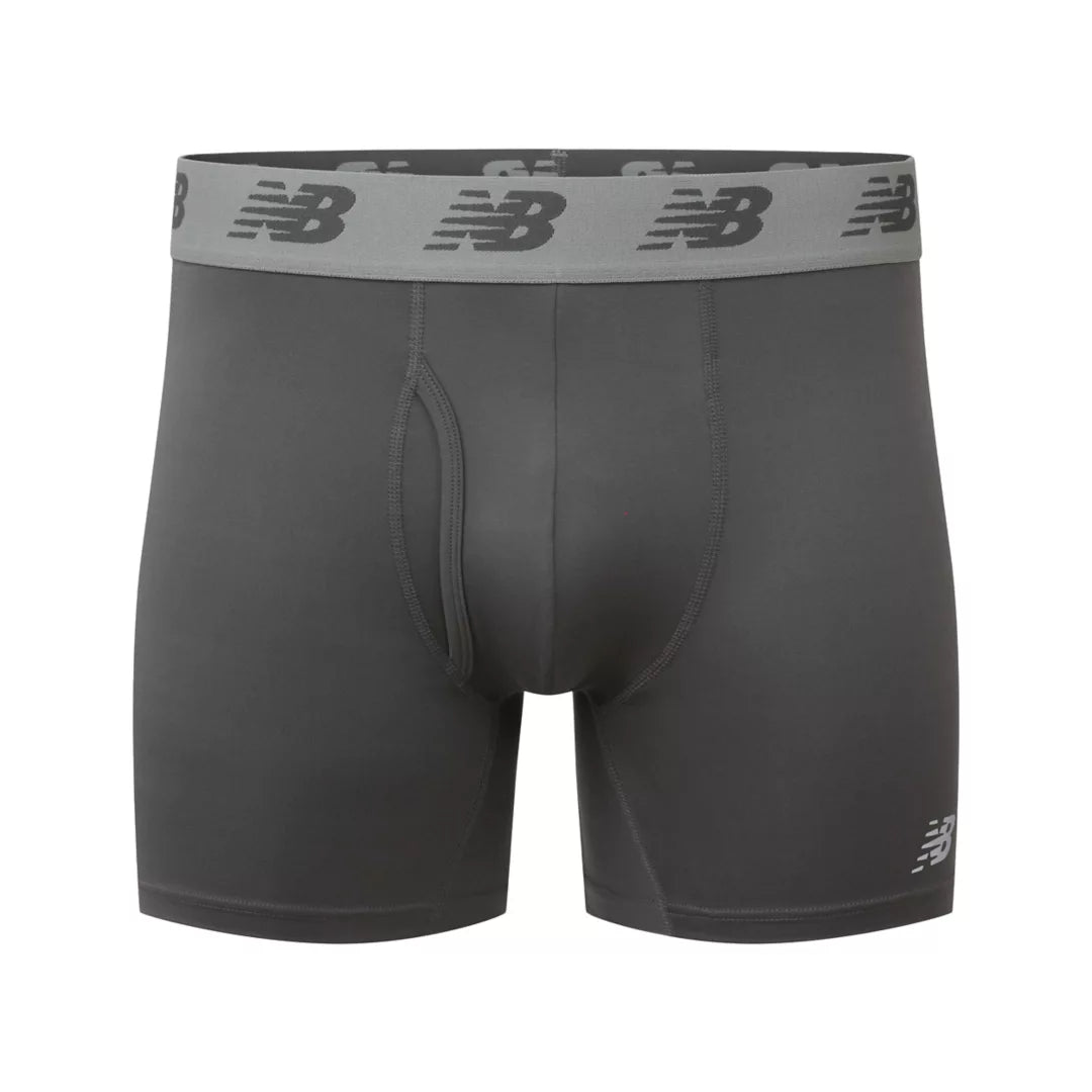 New Balance Mens Premium 6 Inch Boxer Brief with Fly 3 Pack