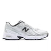 WHITE with Metallic Silver and Black