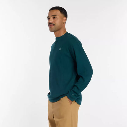 New Balance Numeric Waffle Knit Long Sleeve Henley