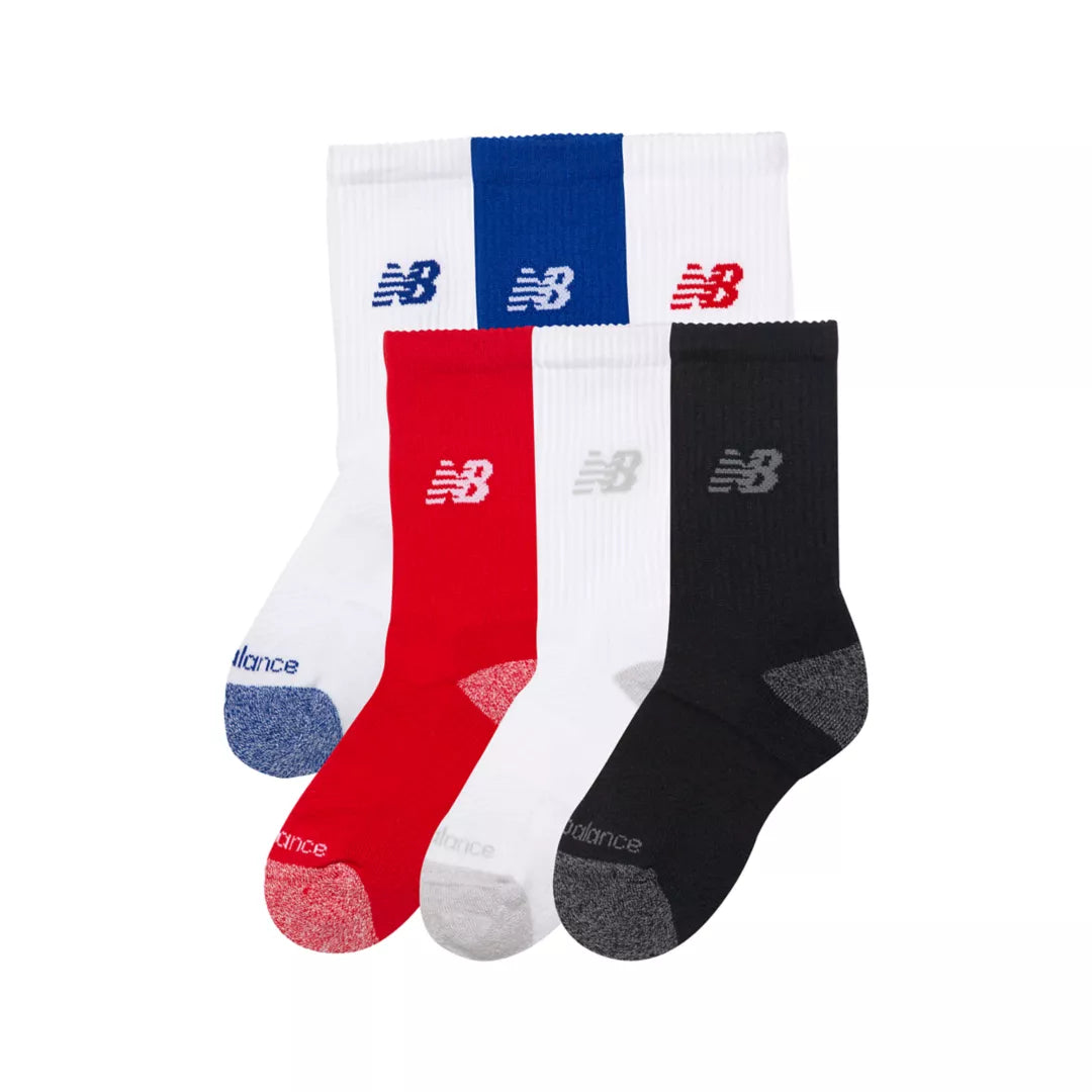 New Balance Youth Active Crew Socks 6 Pack