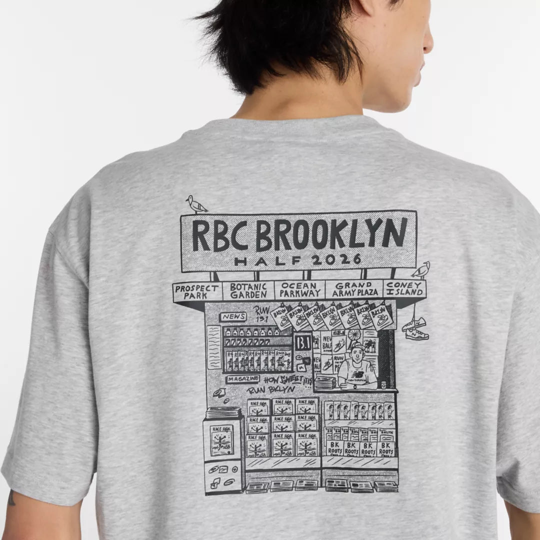 New Balance RBC Brooklyn Half Men's Graphic T-Shirt - Newspaper