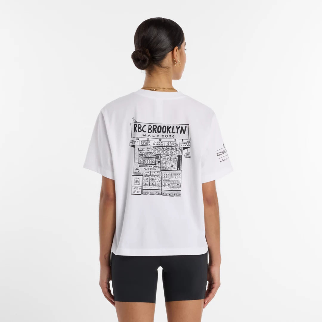 New Balance RBC Brooklyn Half Women's Graphic T-Shirt - Newspaper