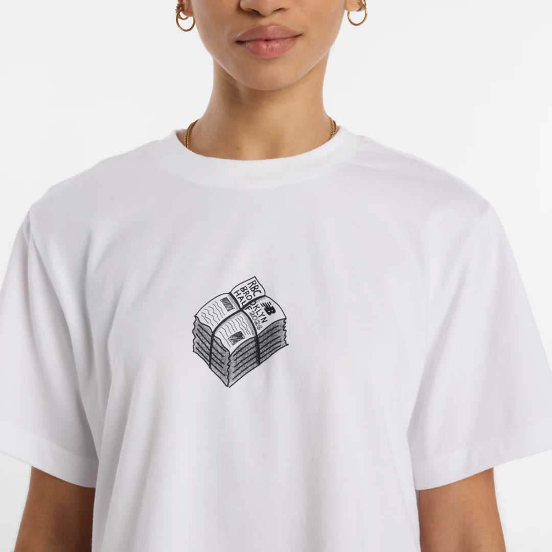 New Balance RBC Brooklyn Half Women's Graphic T-Shirt - Newspaper