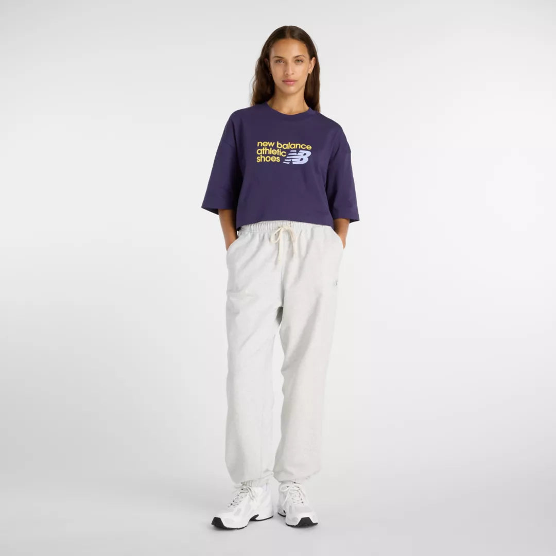New Balance Athletics Premium Chest Logo Cropped T-Shirt