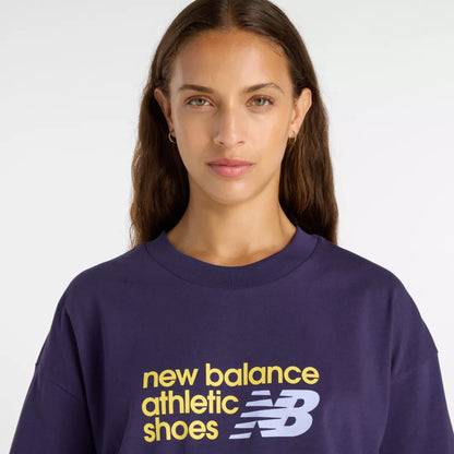 New Balance Athletics Premium Chest Logo Cropped T-Shirt
