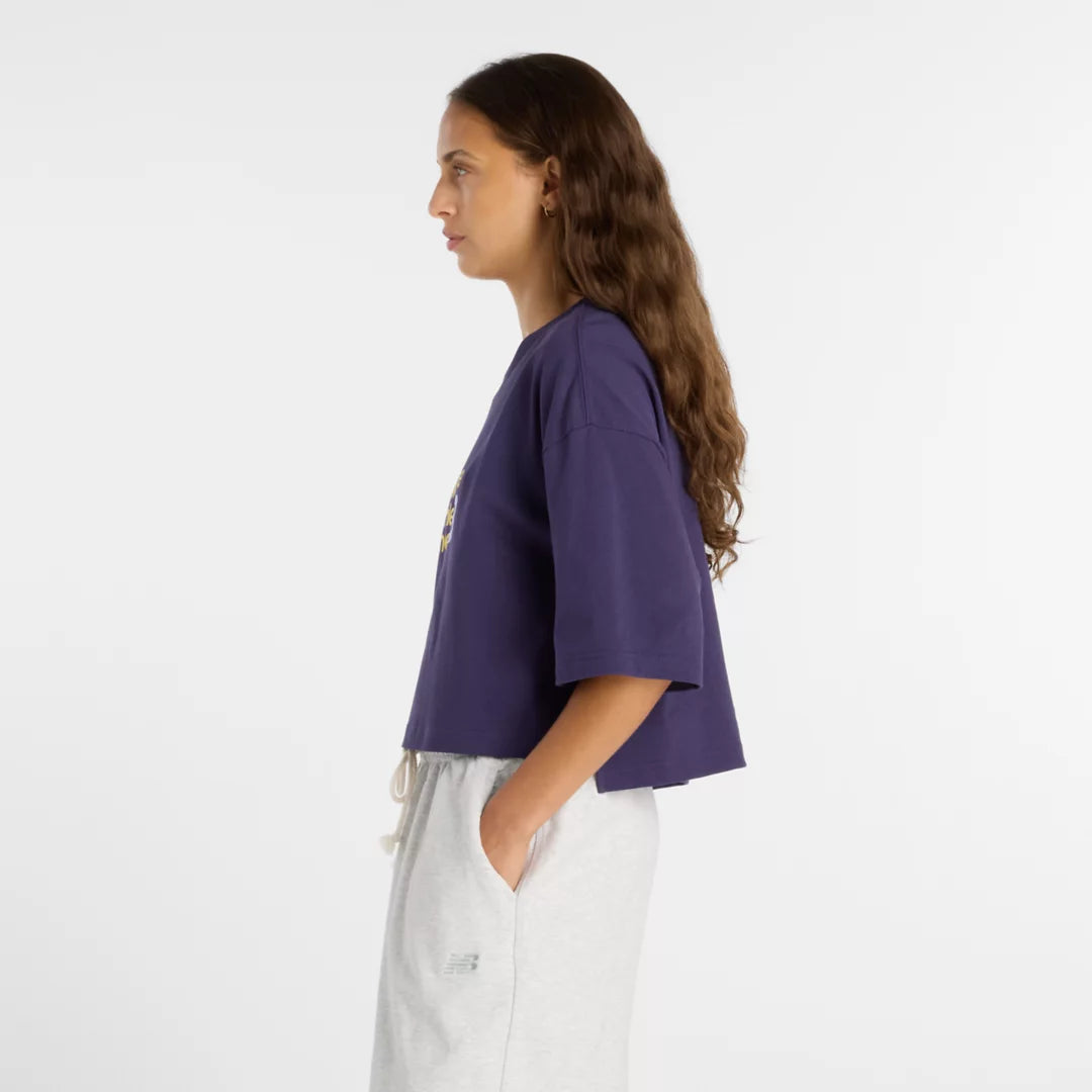 New Balance Athletics Premium Chest Logo Cropped T-Shirt