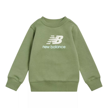 New Balance Brush Back Stacked Logo Crew