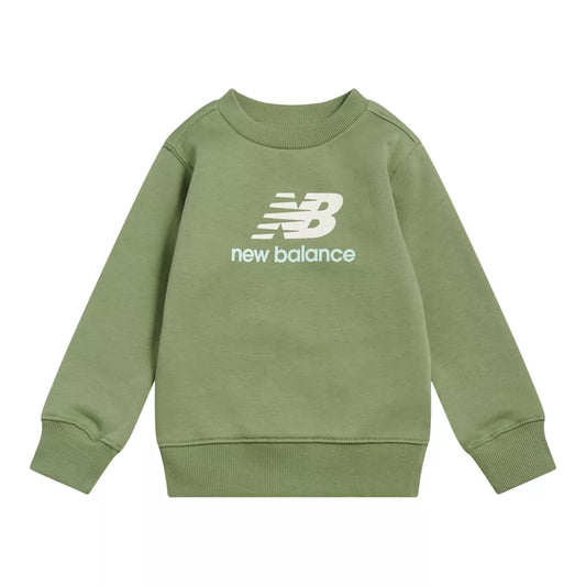 New Balance Brush Back Stacked Logo Crew