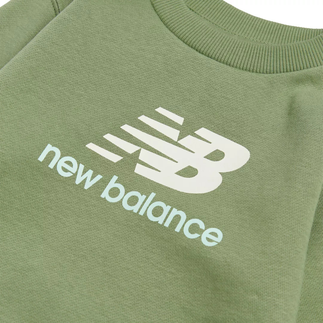 New Balance Brush Back Stacked Logo Crew