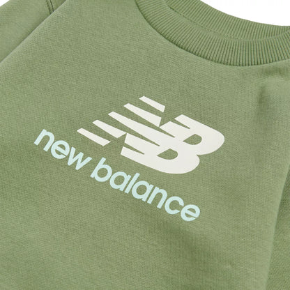 New Balance Brush Back Stacked Logo Crew
