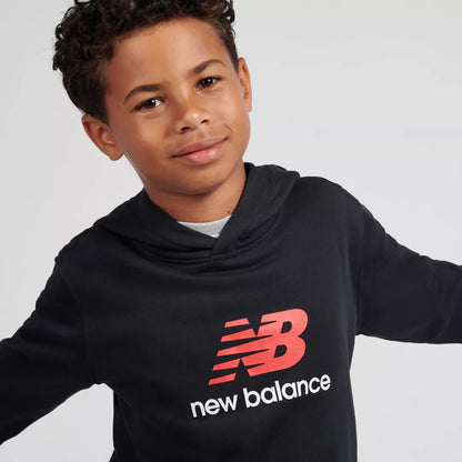 New Balance Brush Back Stacked Logo Hoodie
