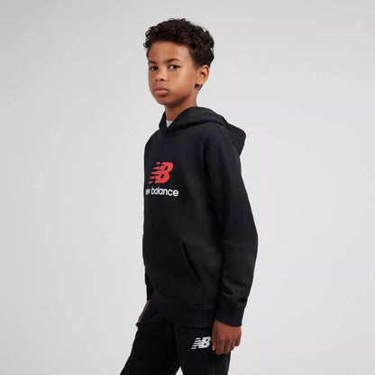 New Balance Brush Back Stacked Logo Hoodie