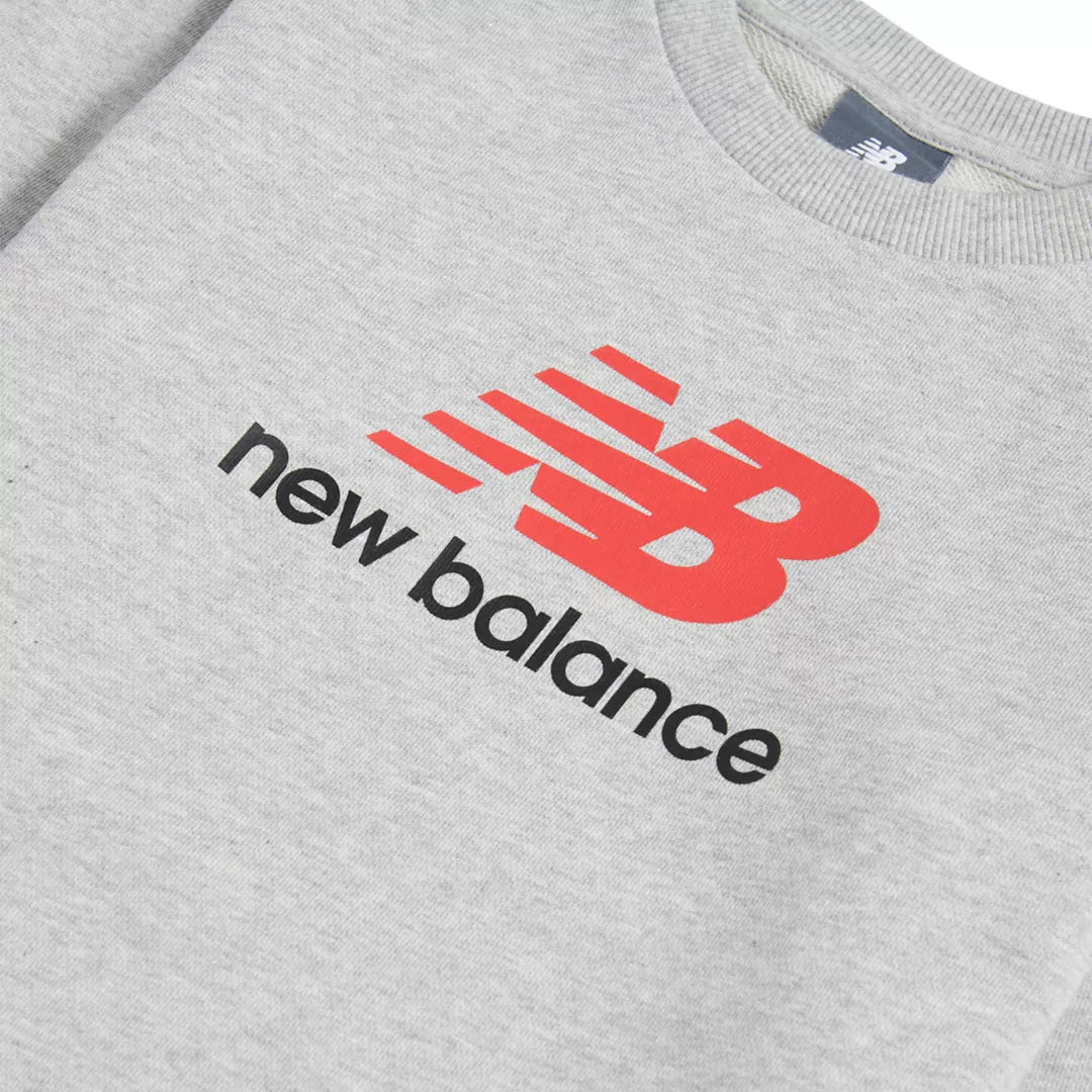 New Balance Brush Back Stacked Logo Crew